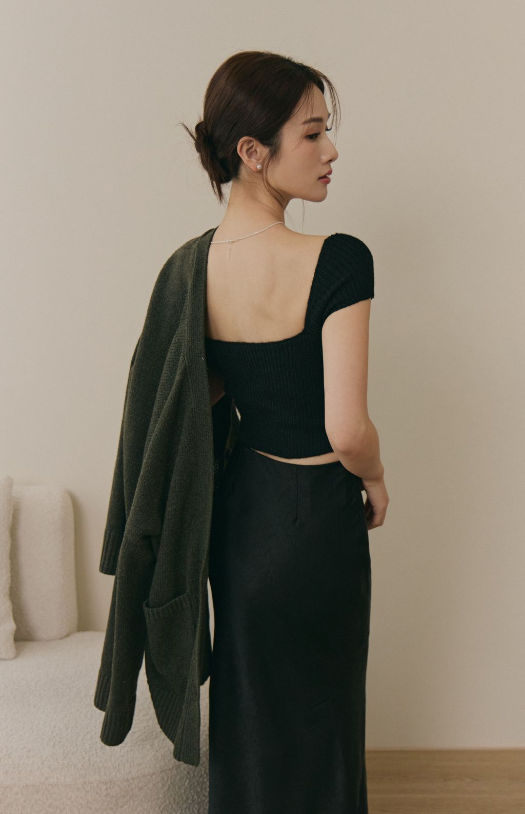Wide Ribbed Round Neck Bra Top (美胸方領毛織Bra Top) By Beigy - Milu
