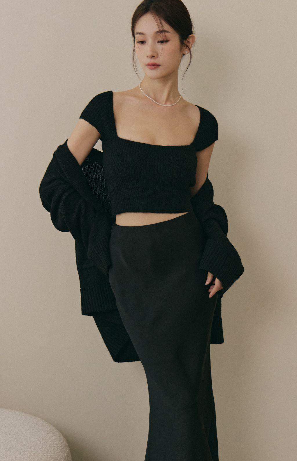 Soft Skin V-Neck Cardigan (親膚粗針V領外套) By Beigy - Milu