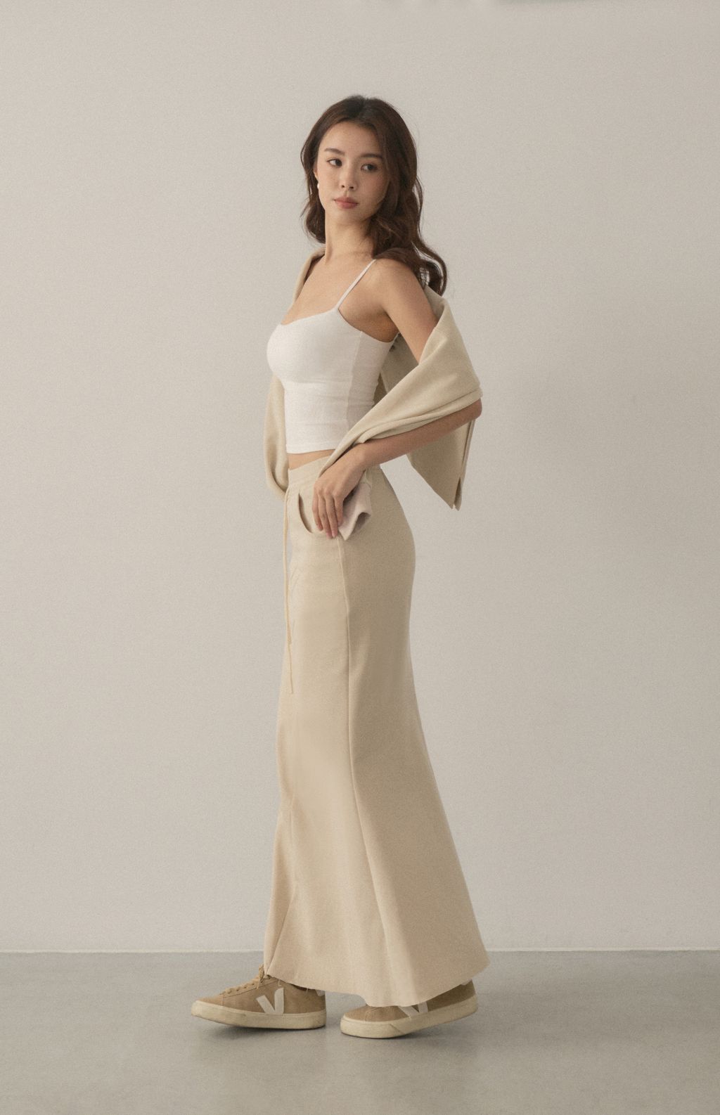 Space Cotton Back Slit Skirt<br/>後開衩魚尾太空棉裙