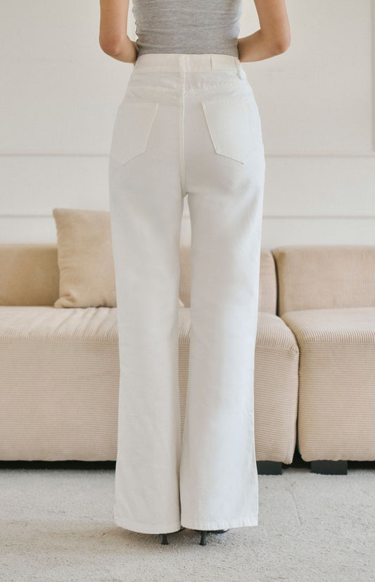 (預購) High Waist Side Slit Flare Jean<br/>率性高腰側開衩微喇叭褲 By Beigy - Milu