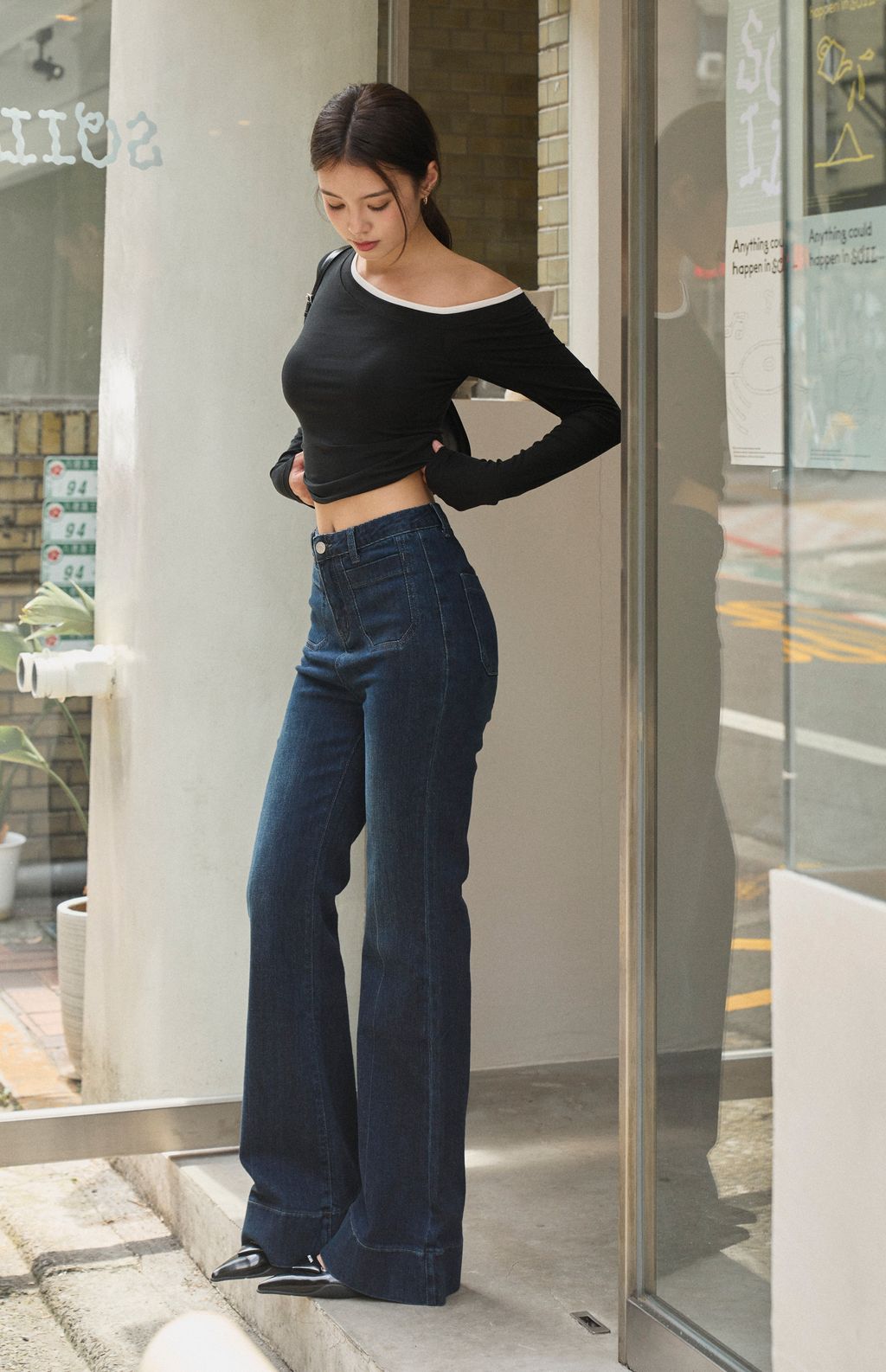 Asymmetric Off-Shoulder Two-Piece Bra Top <br/>斜肩天絲假兩件Bra Top