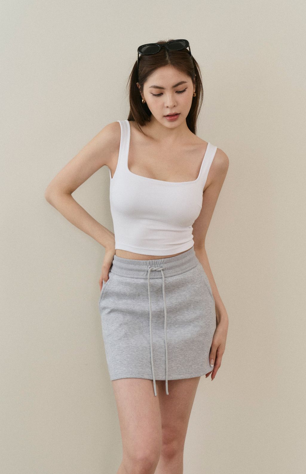 Drawstring Cotton Skirt<br/>挺版抽繩棉褲裙