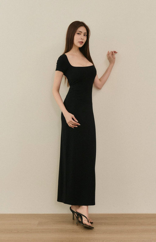 Square Neck Back Slit Bra Dress<br/>方領美背後開衩Bra Dress By Beigy - Milu