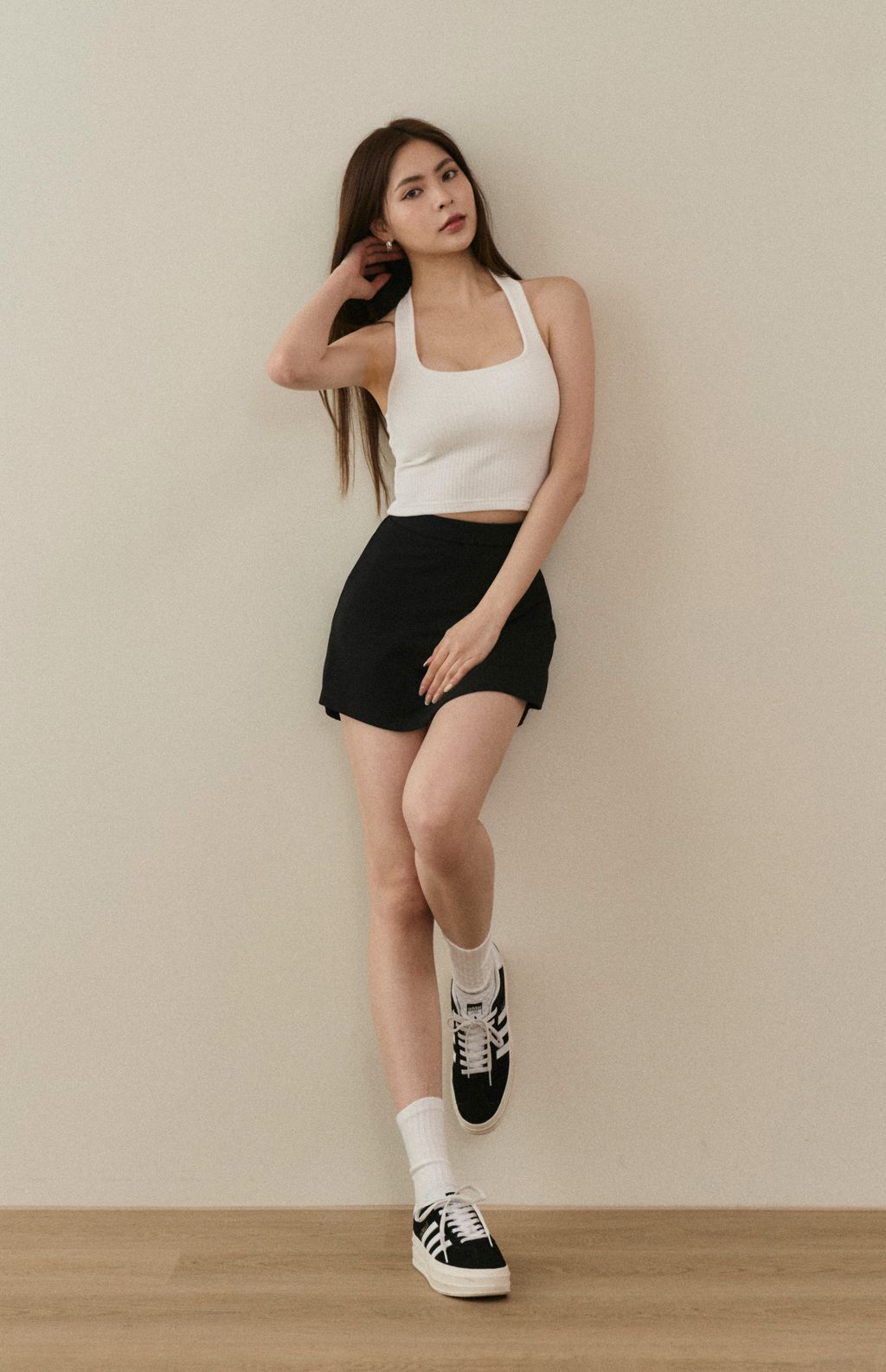 (最後現貨) Thin Rib Knit Halter Bra Top<br/>坑條薄針織繞脖Bra Top -【XS、M】
