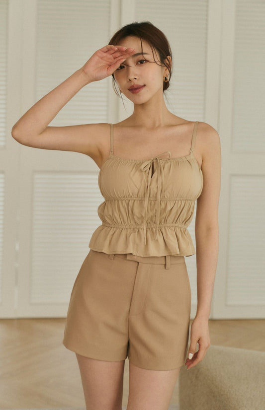 (預購) Cotton Linen Multiway Bra Top<br/>法式棉麻綁帶多穿Bra Top By Beigy - Milu