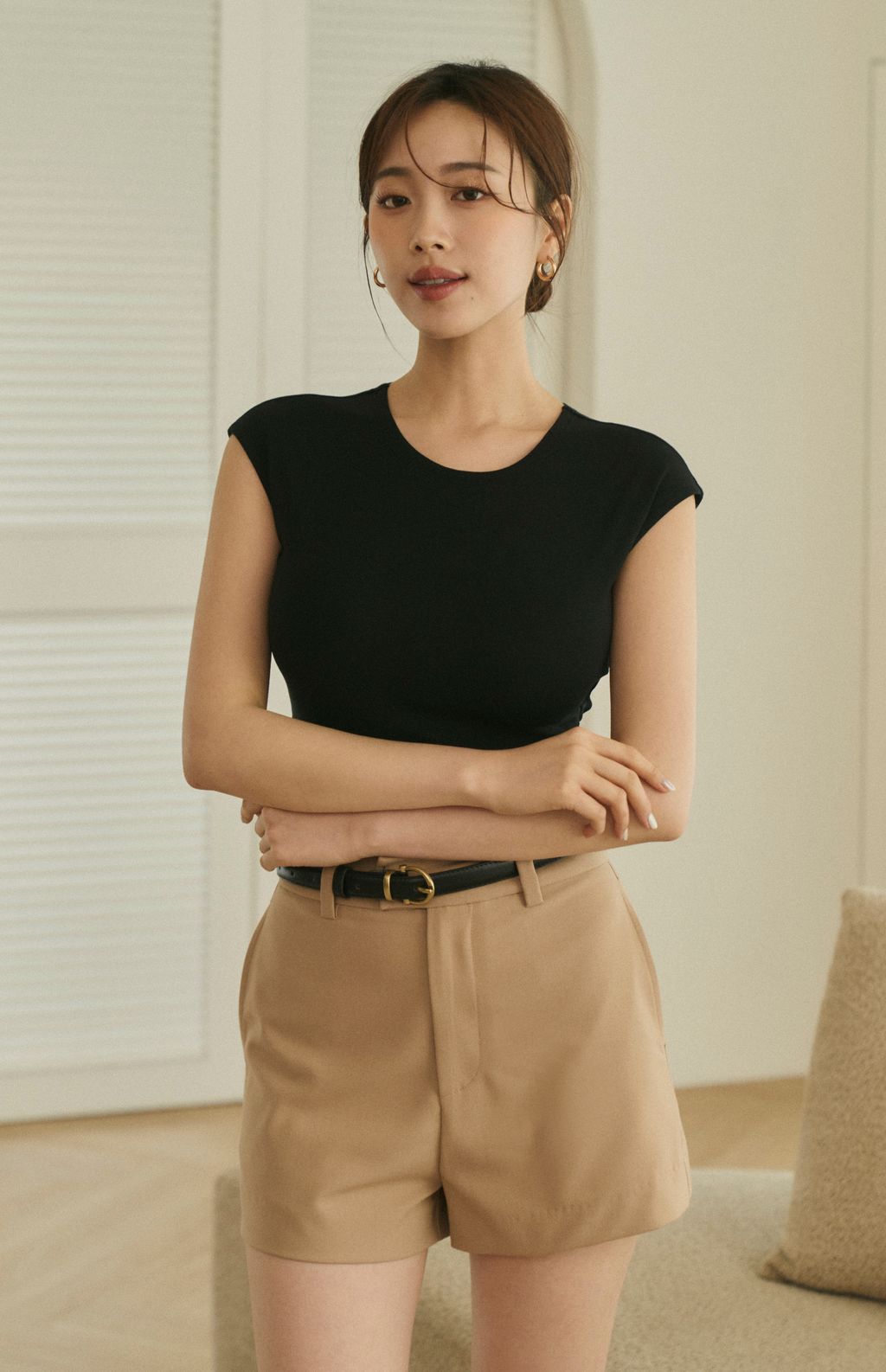 Tencel Open Back Short Sleeve Bra Top<br/>天絲美背綁帶短袖Bra Top