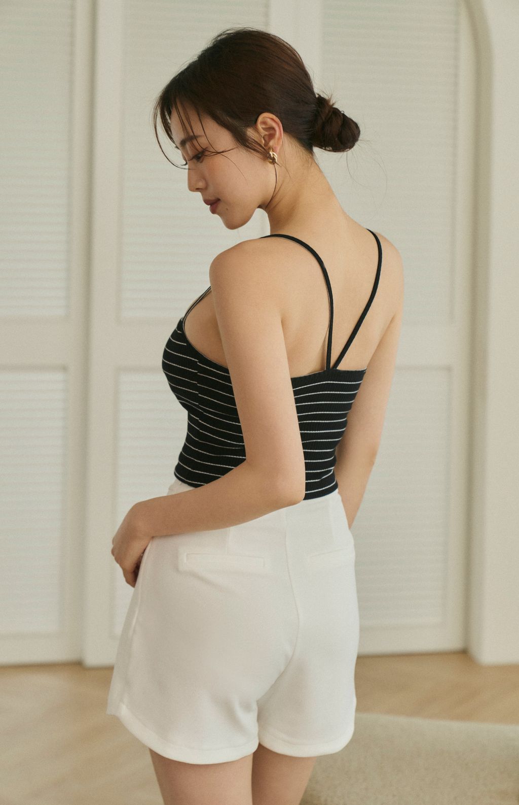Stripe Ribbed Bra Top<br/>條紋針織美背Bra Top