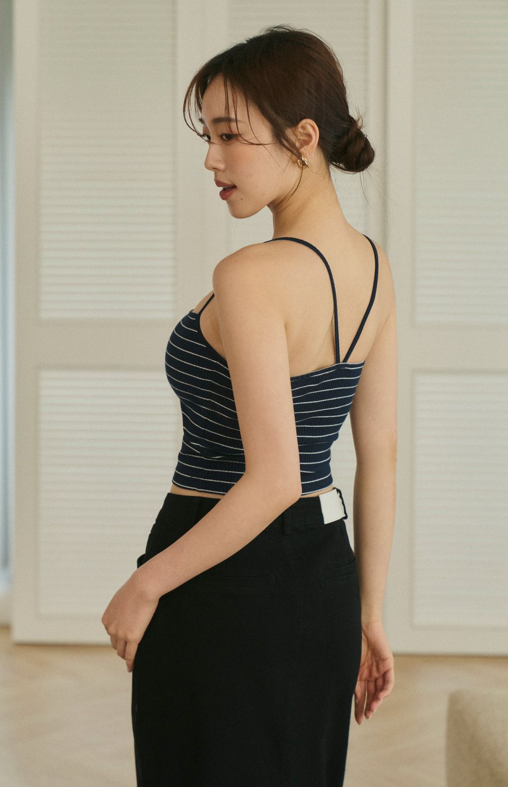 Stripe Ribbed Bra Top<br/>條紋針織美背Bra Top
