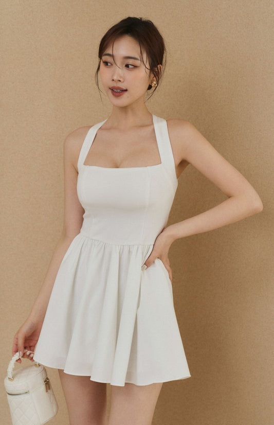 (最後現貨) Flared Mini Bra Dress<br/>法式澎裙Bra Dress -【白S】 By Beigy - Milu