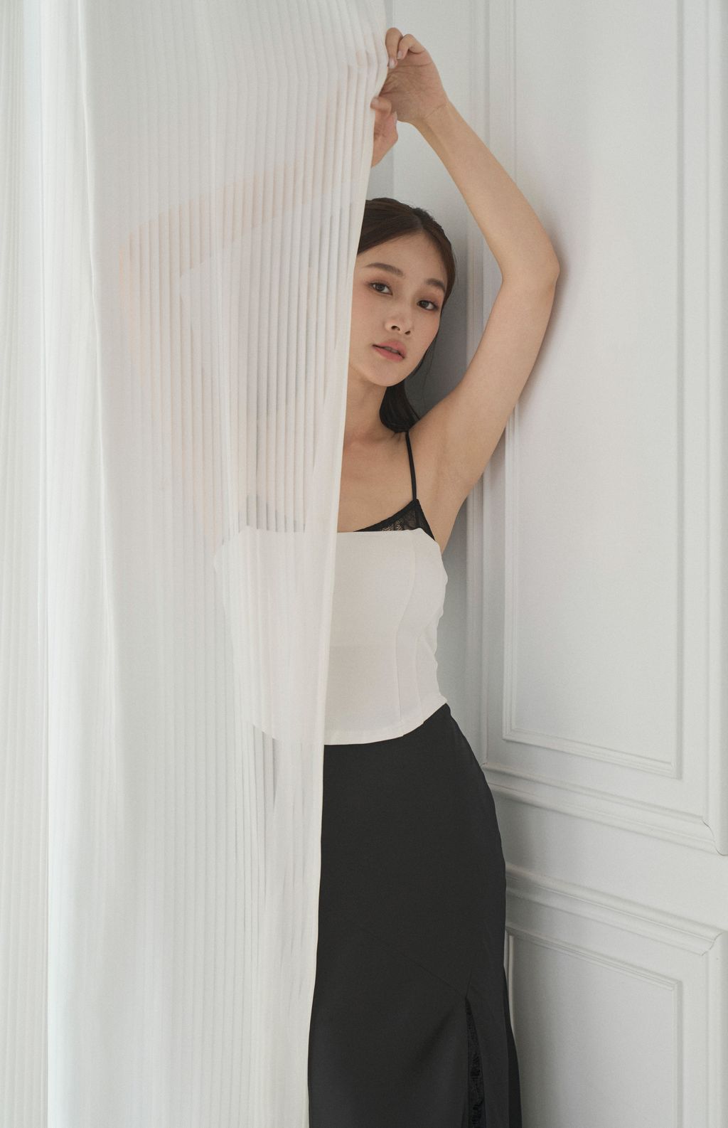 Lace Two Piece Strap Bra Top<br/>拼接蕾絲假兩件Bra Top