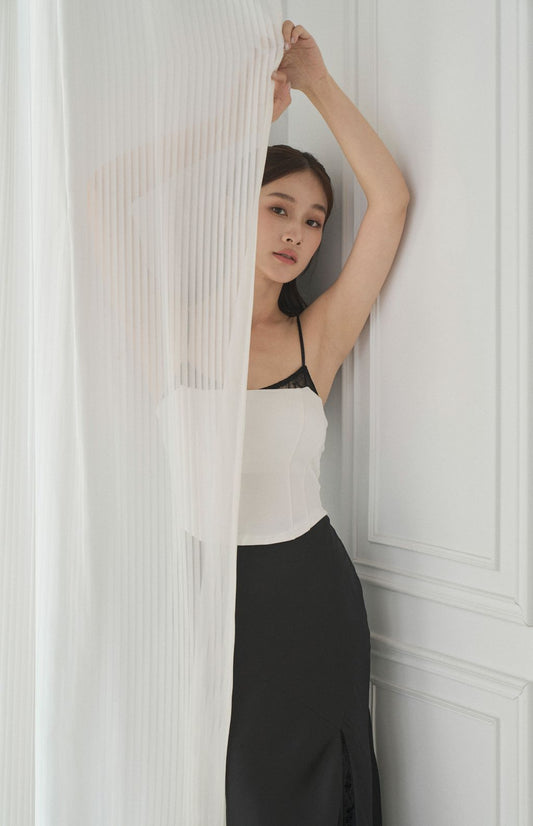 (預購) Lace Two Piece Strap Bra Top<br/>拼接蕾絲假兩件Bra Top By Beigy - Milu