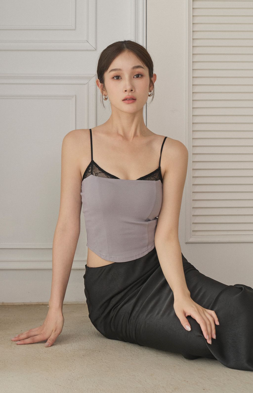 Lace Two Piece Strap Bra Top<br/>拼接蕾絲假兩件Bra Top