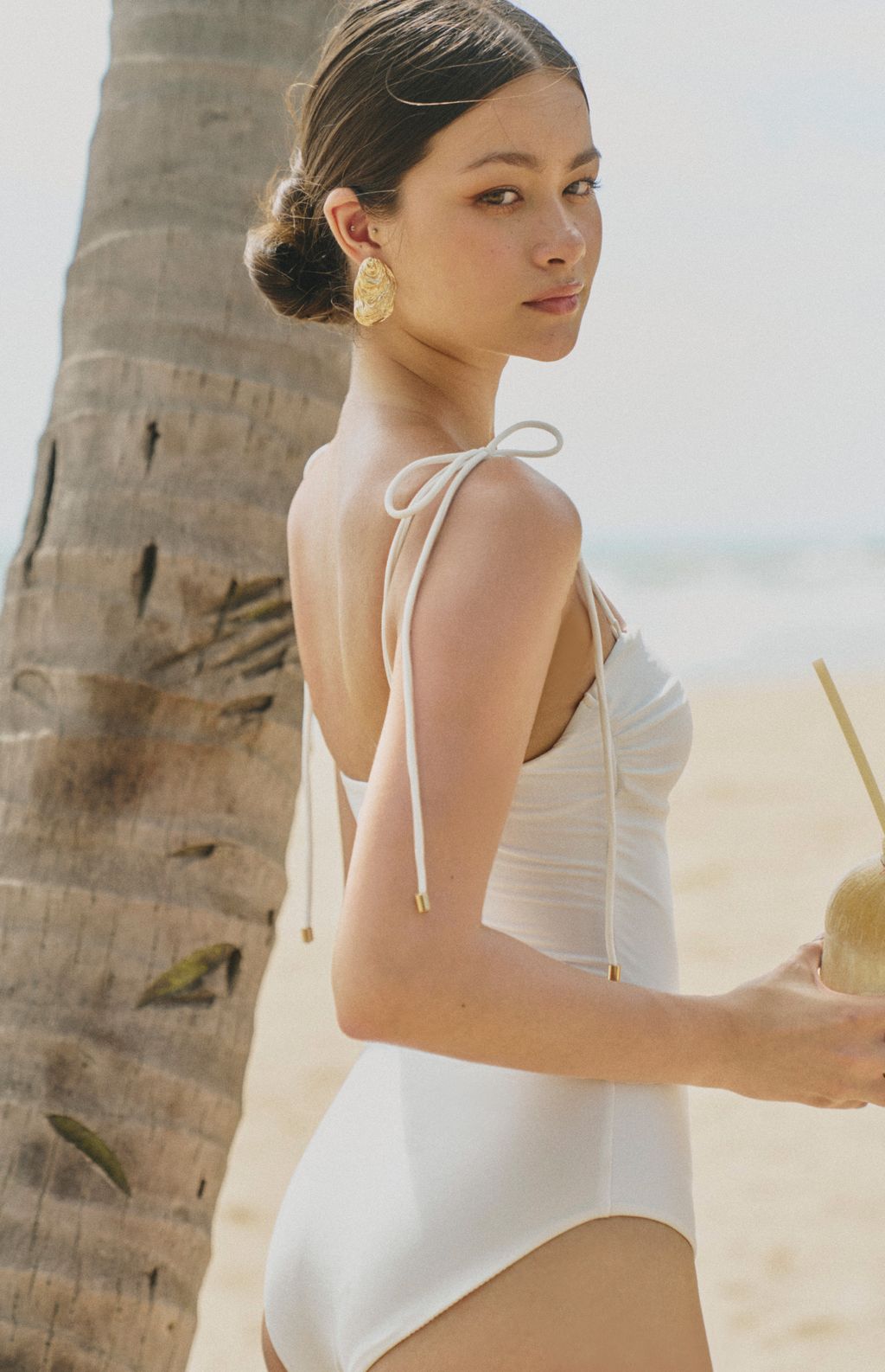 Delicate Sparkle Thin Strap Swimsuit<br/>細閃抓皺綁帶美胸泳裝