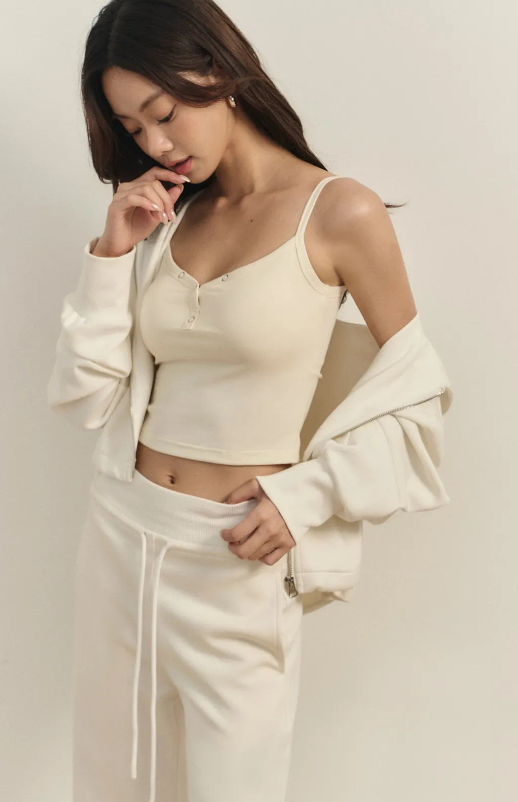 Front Snap Button Heart Sharp Bra Top<br/>桃心領排釦Bra Top