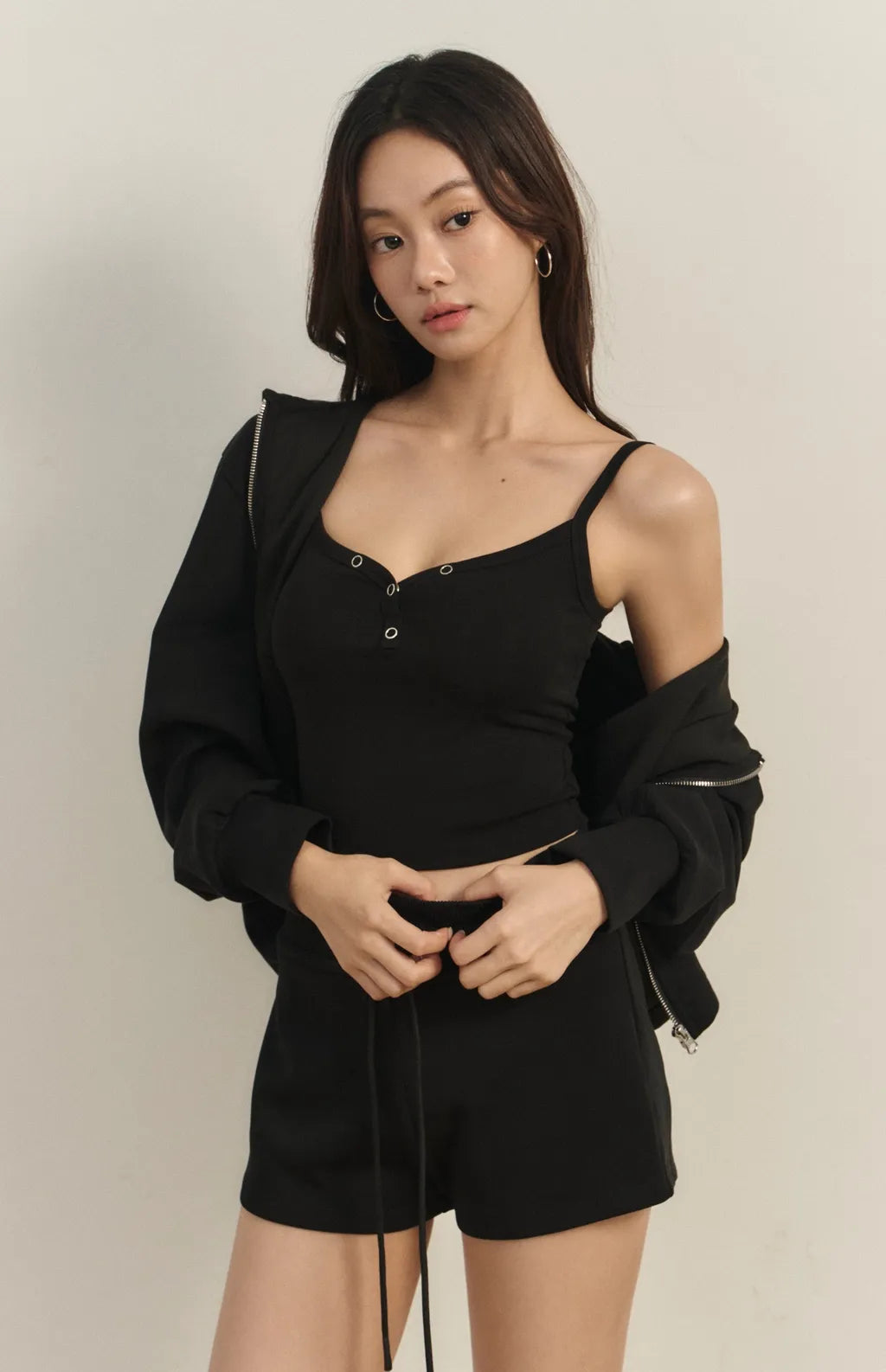 Front Snap Button Heart Sharp Bra Top<br/>桃心領排釦Bra Top