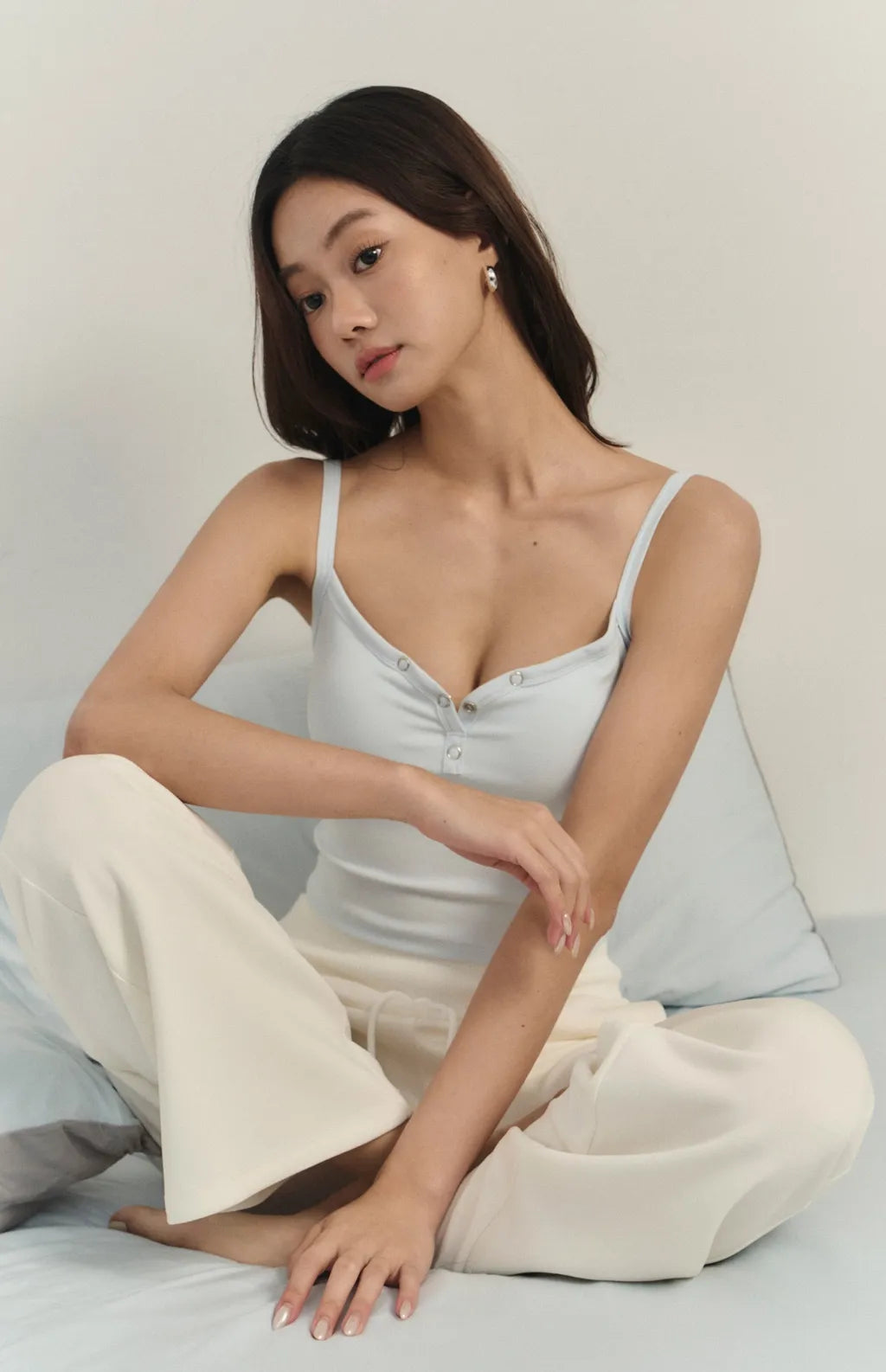 Front Snap Button Heart Sharp Bra Top<br/>桃心領排釦Bra Top