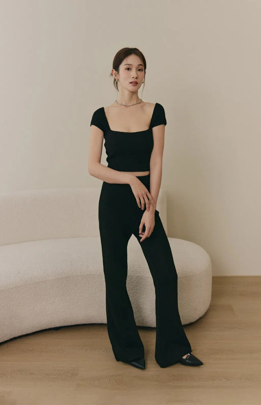 Soft Skin Wide Ribbed Pants<br/>親膚粗針長腿褲