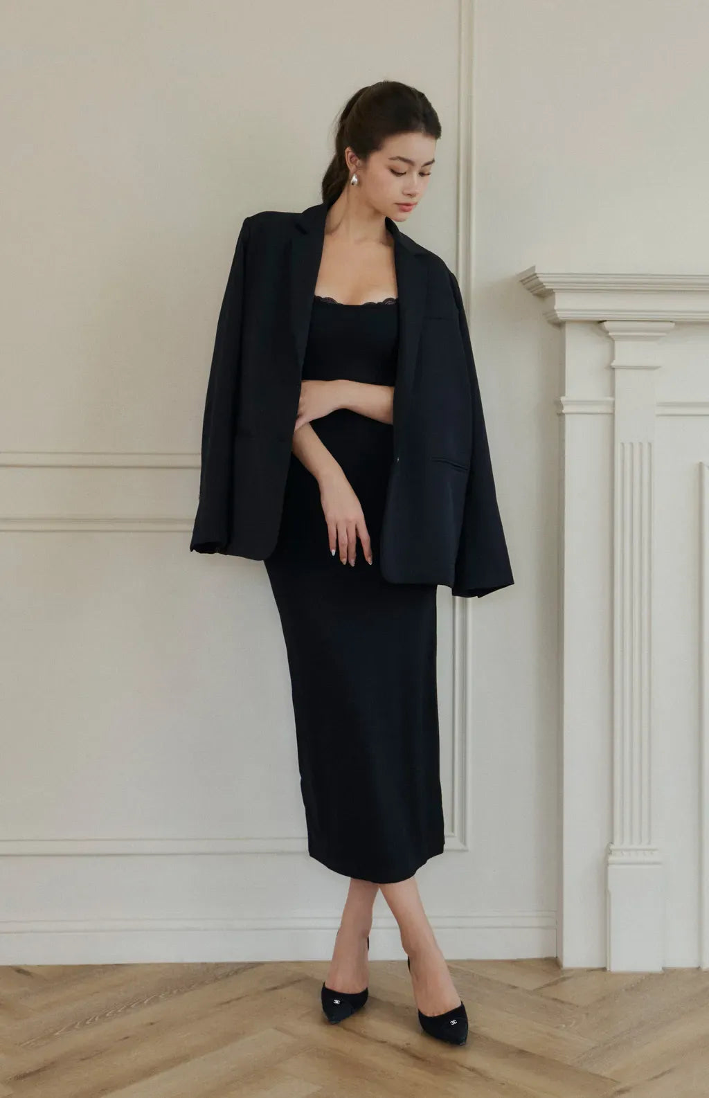 Lace Two Piece Modal Maxi Bra Dress<br/>蕾絲假兩件莫代爾長Bra Dress