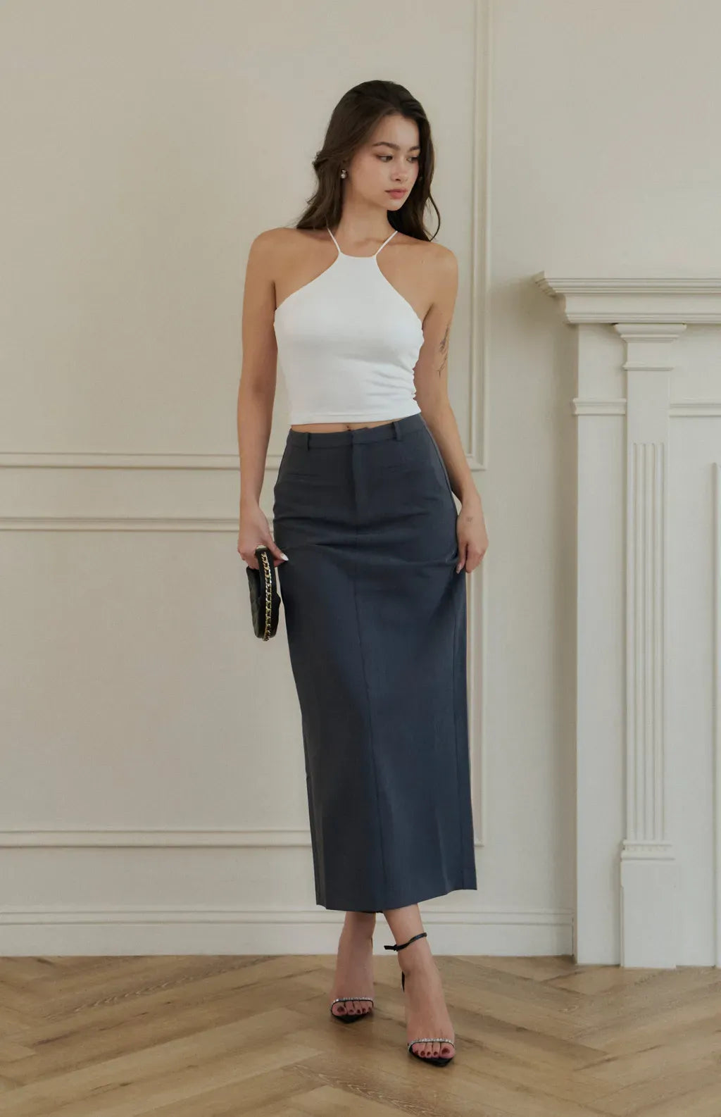 Halter Modal Bra Top<br/>削肩莫代爾Bra Top