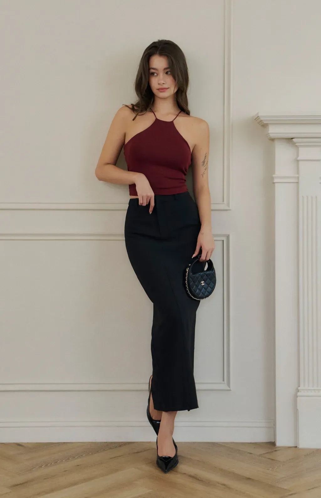 Halter Modal Bra Top<br/>削肩莫代爾Bra Top