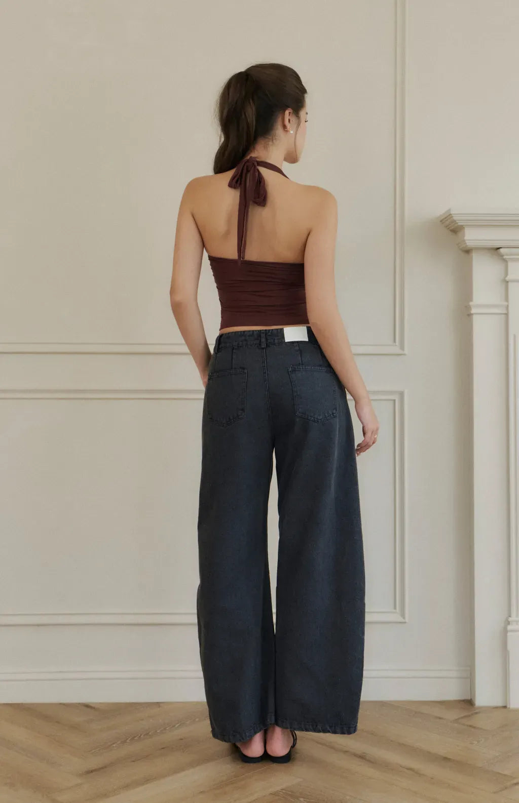 Halter Neck Strap Bra Top<br/>繞脖綁帶抓皺Bra Top