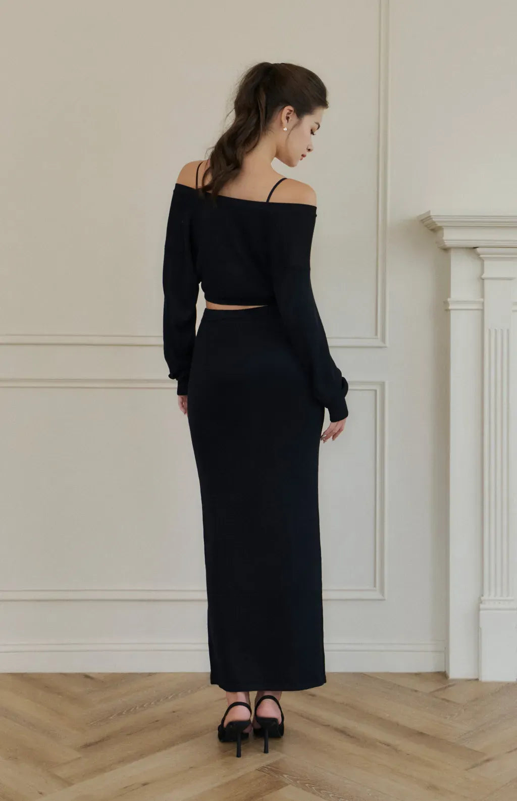 Mercerized Cotton Pencil Long Skirt <br/>絲光針織修身直筒長裙