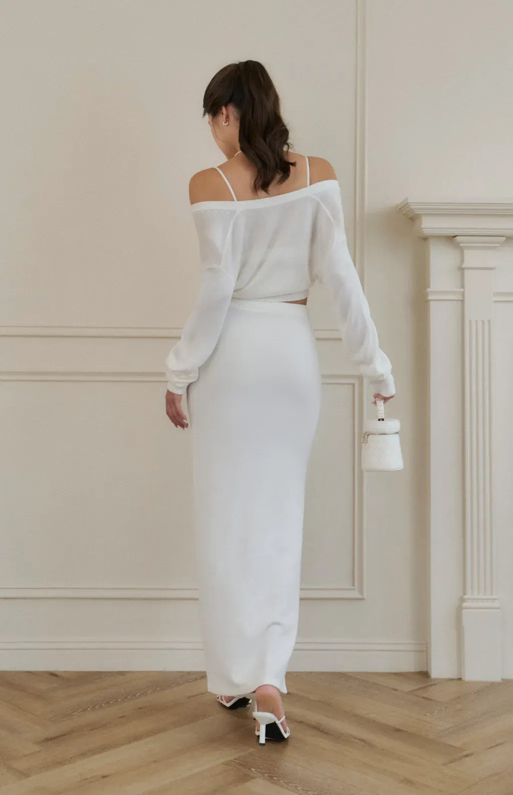 Mercerized Cotton Pencil Long Skirt <br/>絲光針織修身直筒長裙