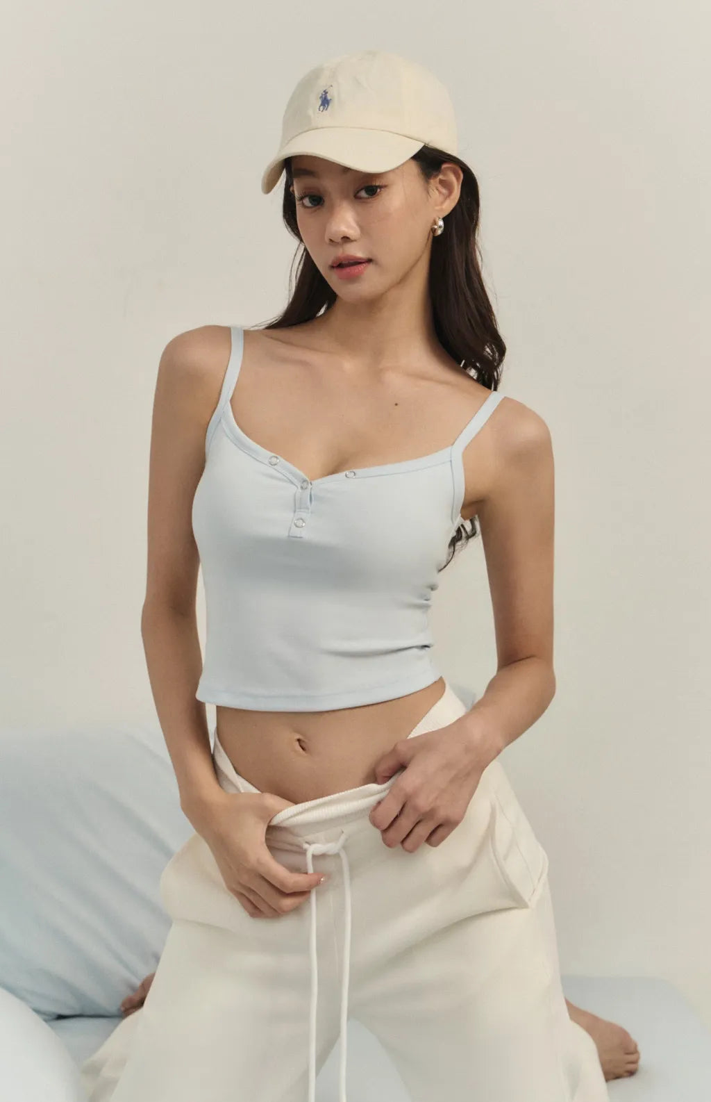 Front Snap Button Heart Sharp Bra Top<br/>桃心領排釦Bra Top