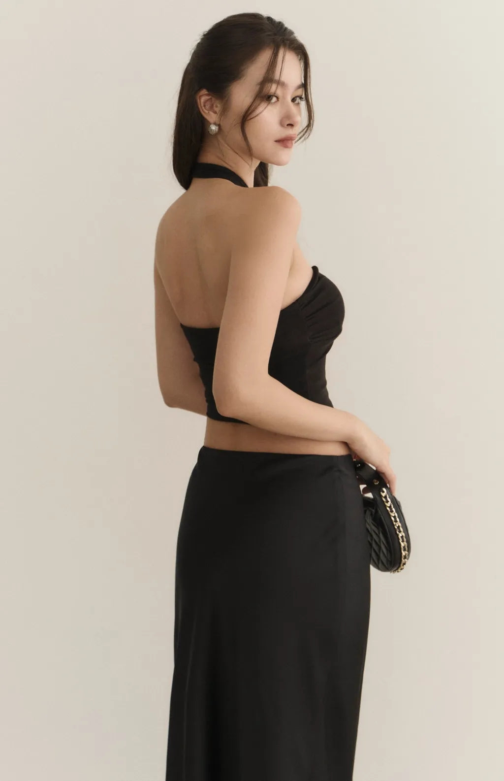 Satin Lace Trim Mermaid Maxi Skirt<br/>緞面蕾絲鑲邊魚尾裙