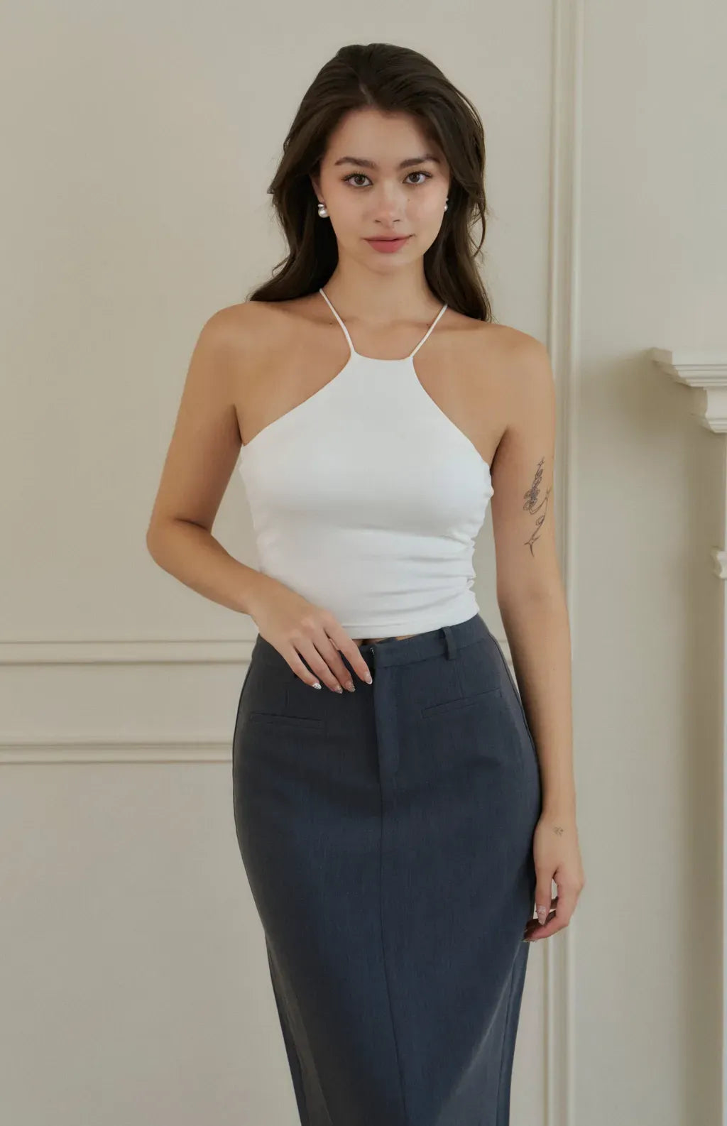 Halter Modal Bra Top<br/>削肩莫代爾Bra Top