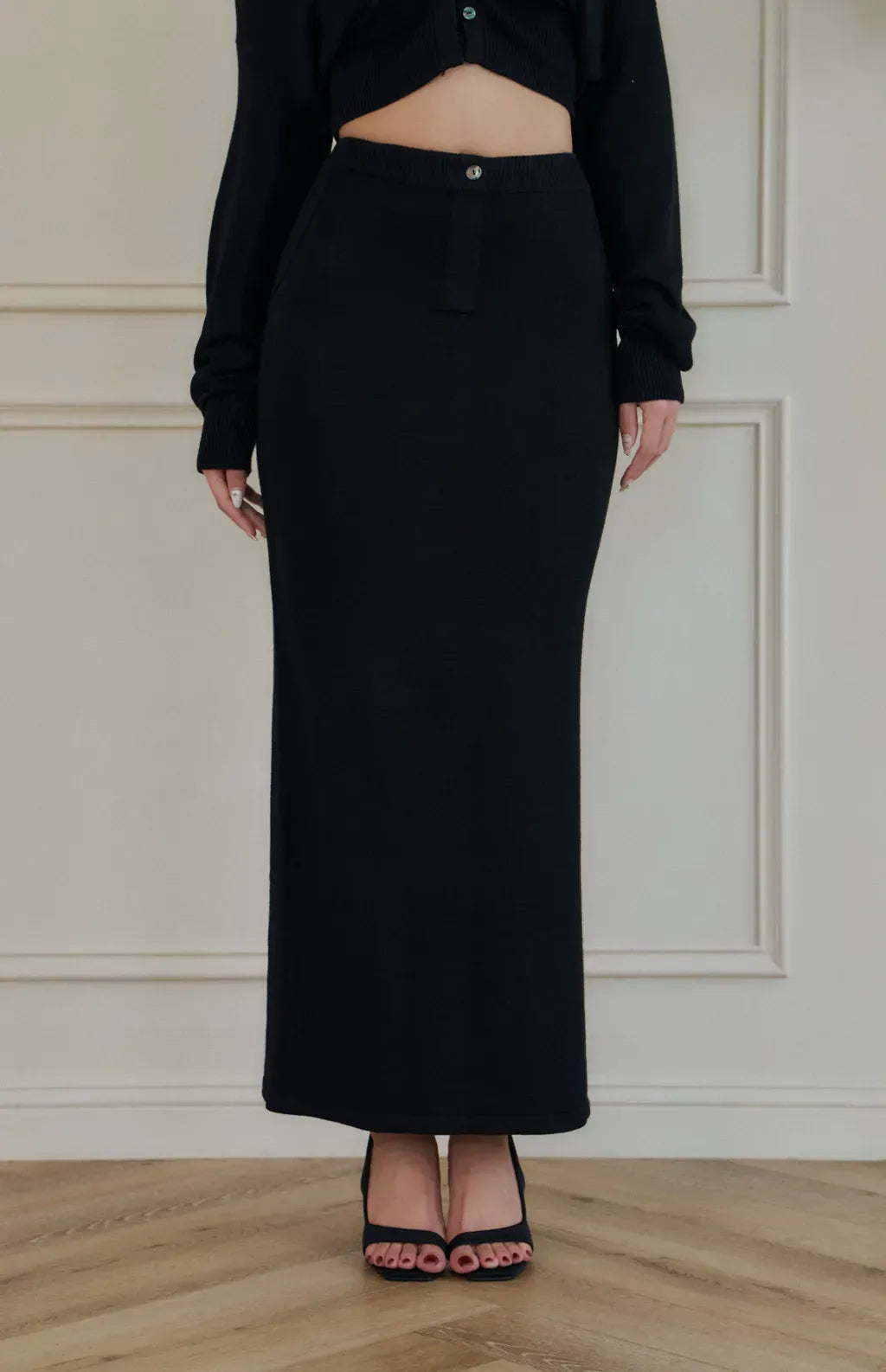 Mercerized Cotton Pencil Long Skirt <br/>絲光針織修身直筒長裙