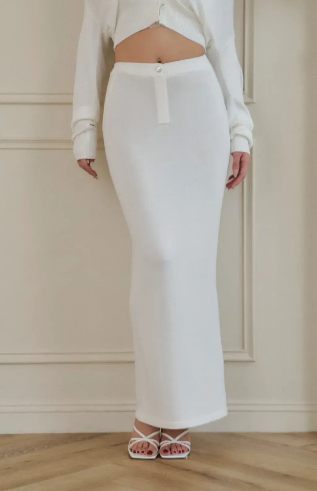 Mercerized Cotton Pencil Long Skirt <br/>絲光針織修身直筒長裙
