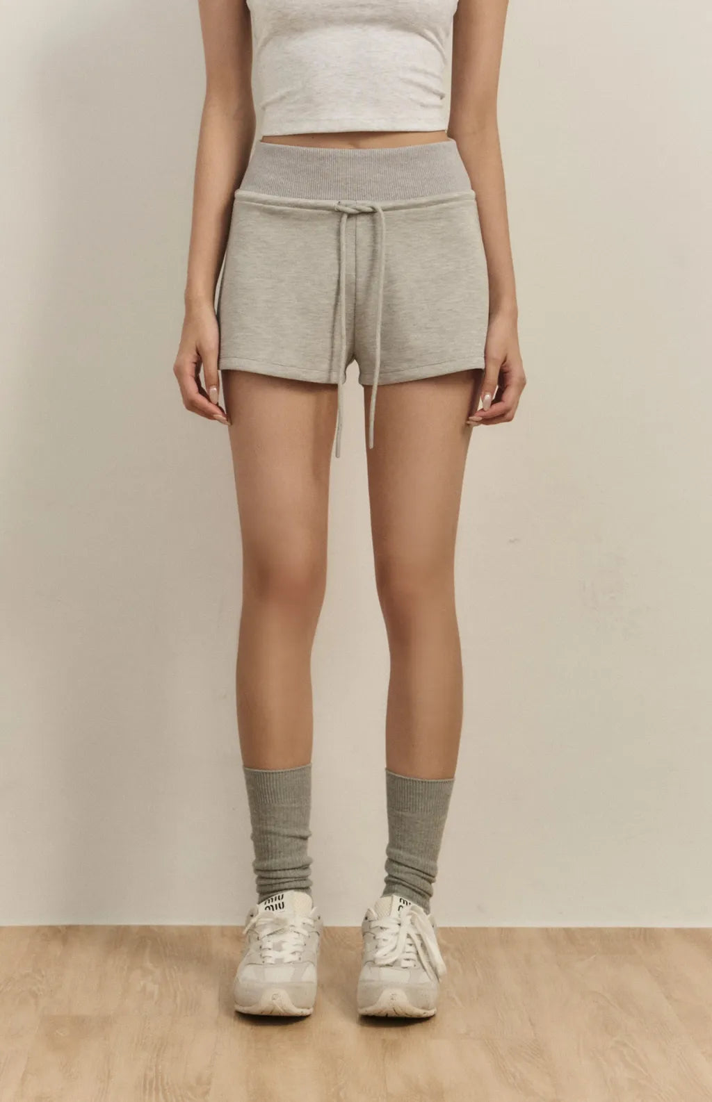 Wide-Waist Drawstring Cotton Shorts<br/>寬腰抽繩太空棉短褲