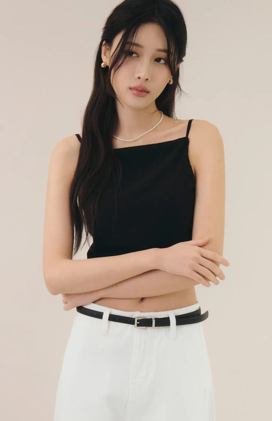 French Off-Shoulder Ruched Bra Top<br/>法式削肩抽皺Bra Top