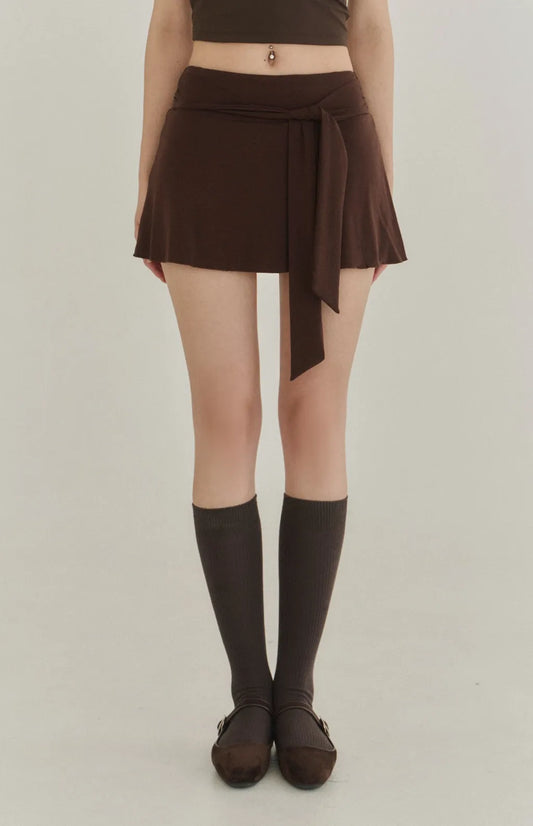 Lyocell Tie-Waist Flared Skort<br/>萊塞爾綁帶傘擺褲裙