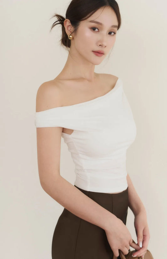 Lyocell Draped Boatneck Bra Top<br/>船型垂領萊塞爾Bra Top