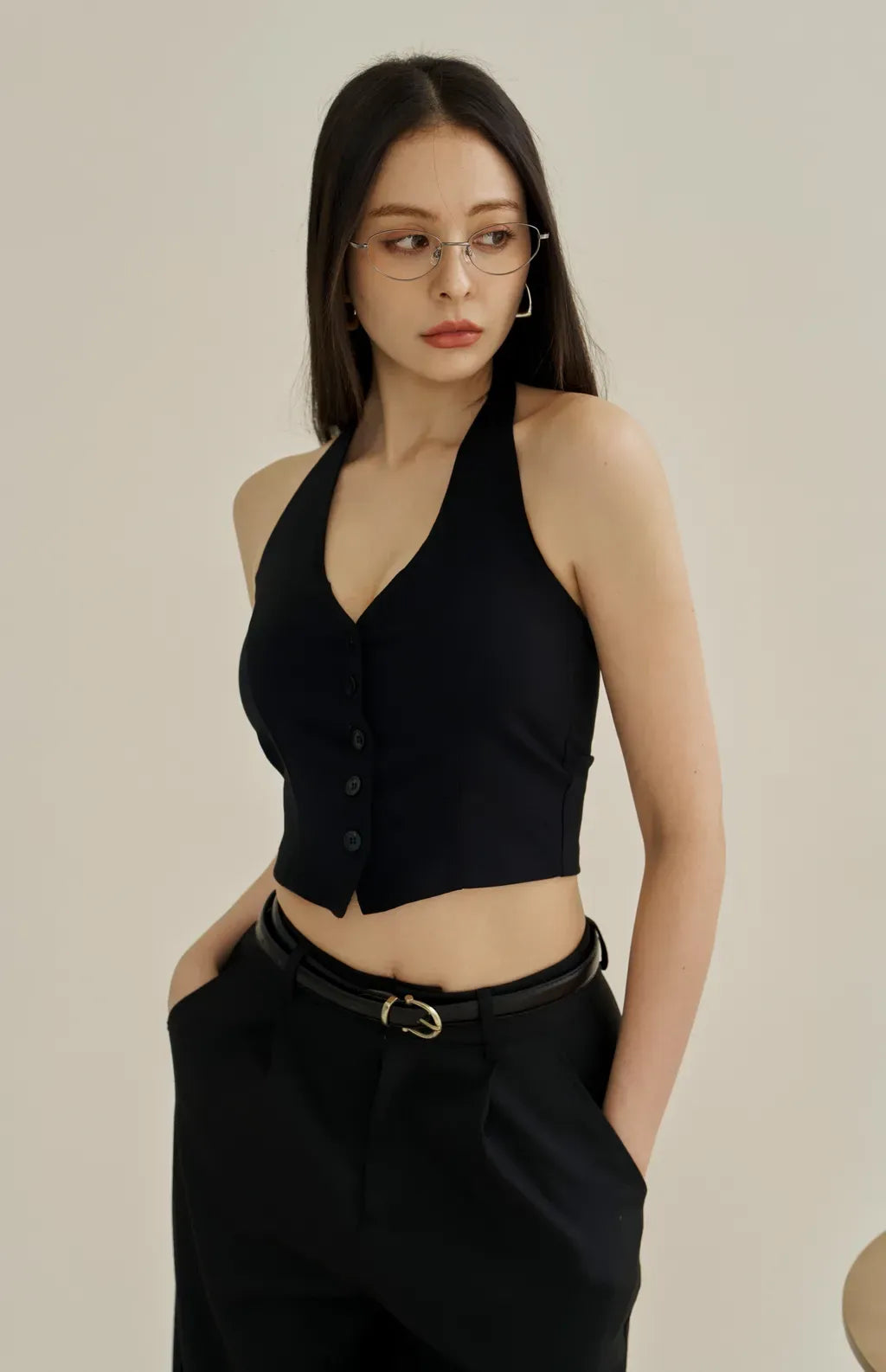 Front Button Suit Corset<br/>西裝馬甲Bra Top