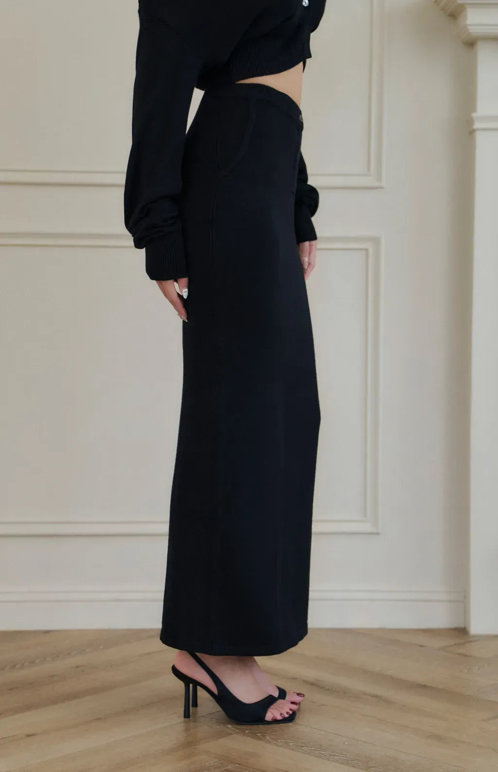 Mercerized Cotton Pencil Long Skirt <br/>絲光針織修身直筒長裙