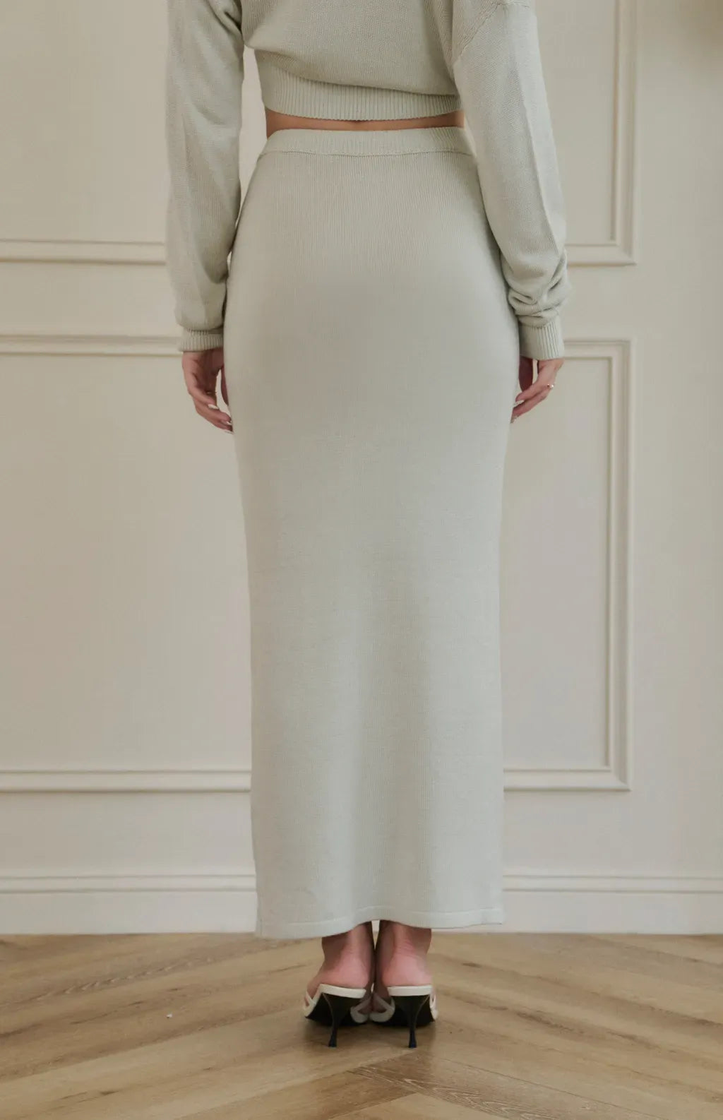 Mercerized Cotton Pencil Long Skirt <br/>絲光針織修身直筒長裙