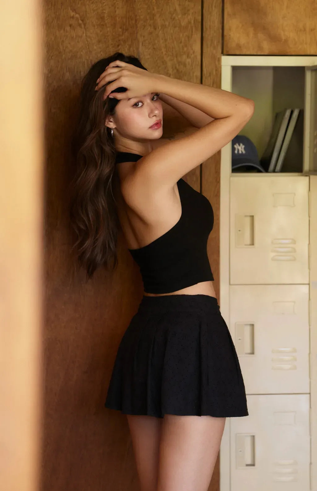Front Button Halter Bra Top<br/>美式繞脖可開釦Bra Top