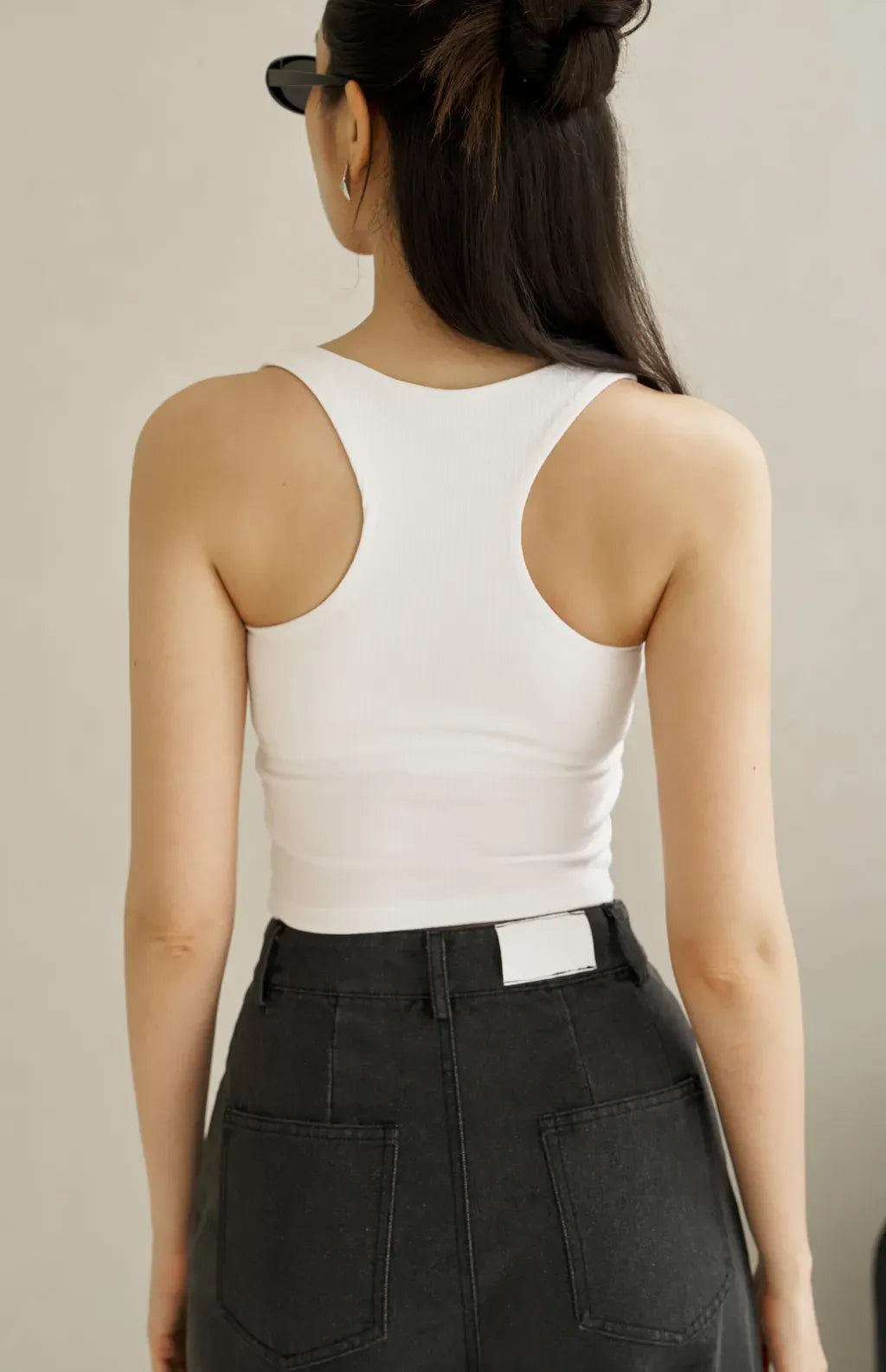 Rib Knit V-Neck Bra Top<br/>坑條V領美胸Bra Top