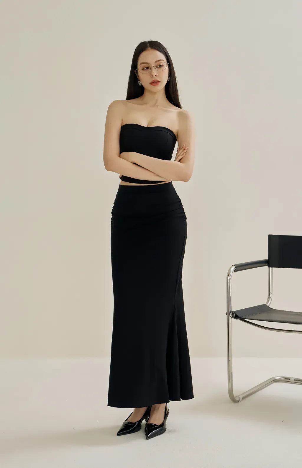 Tencel Mermaid Skirt<br/>天絲抓皺修身魚尾長裙