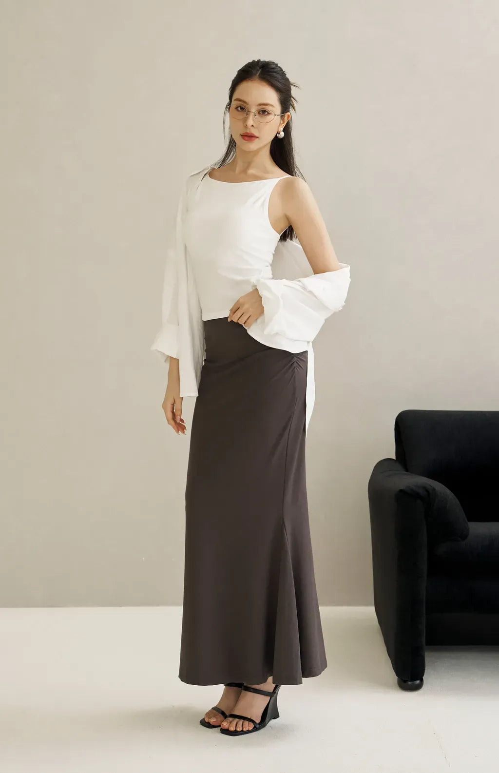 Tencel Mermaid Skirt<br/>天絲抓皺修身魚尾長裙