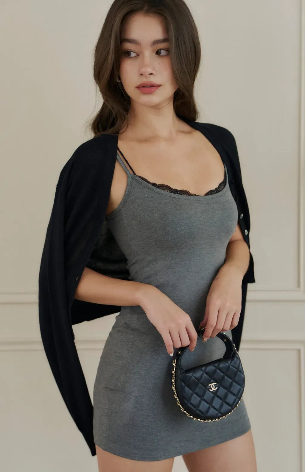 Lace Two Piece Modal Mini Bra Dress<br/>蕾絲假兩件莫代爾短Bra Dress