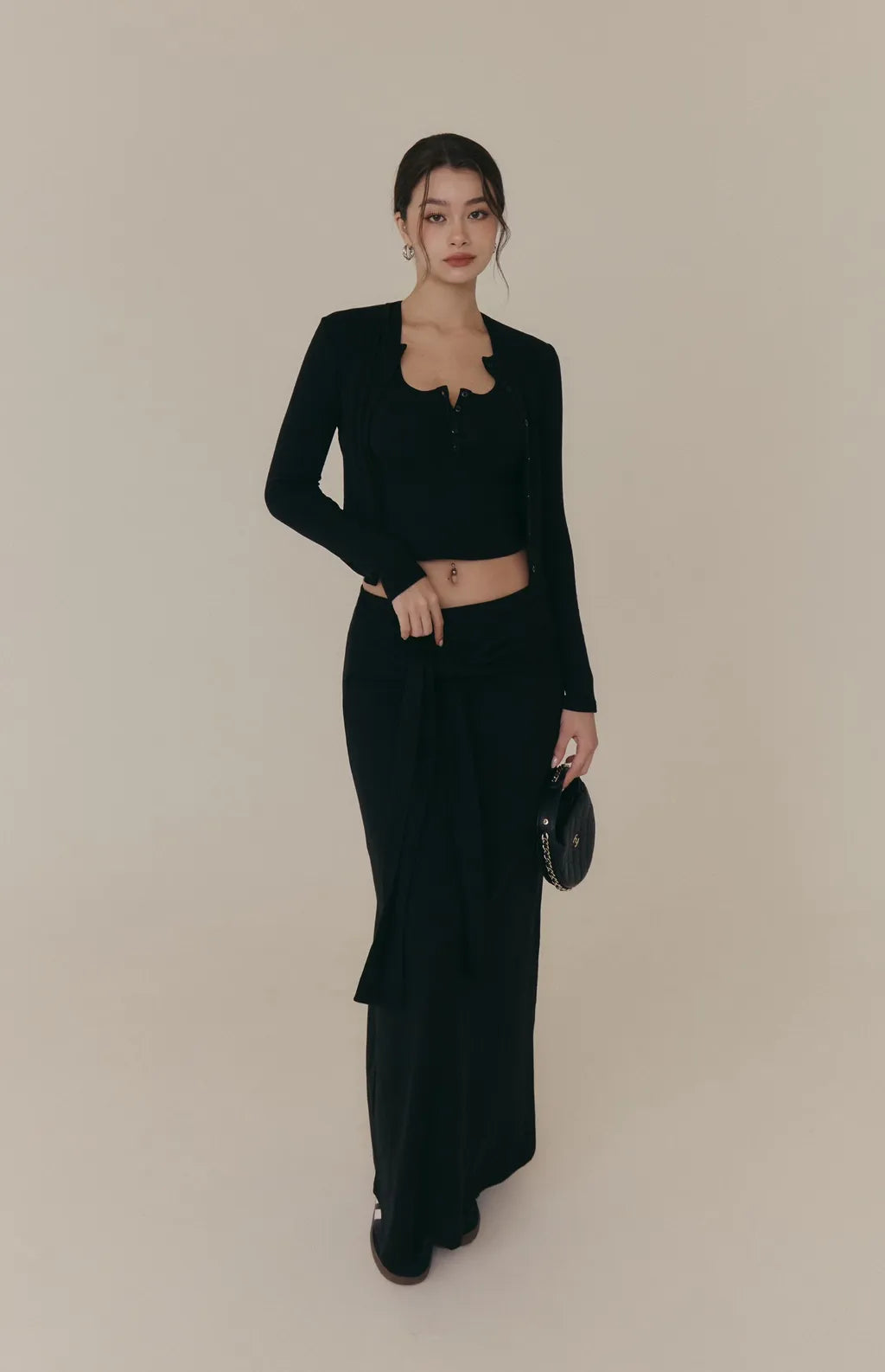 Cozy Wool-Blend Multiway Cardigan<br/>羊毛暖絨多穿排釦外套