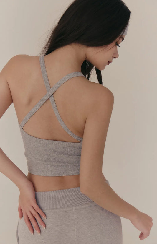 Cross Back Padded Tank<br/>後交叉美背削肩Bra Top