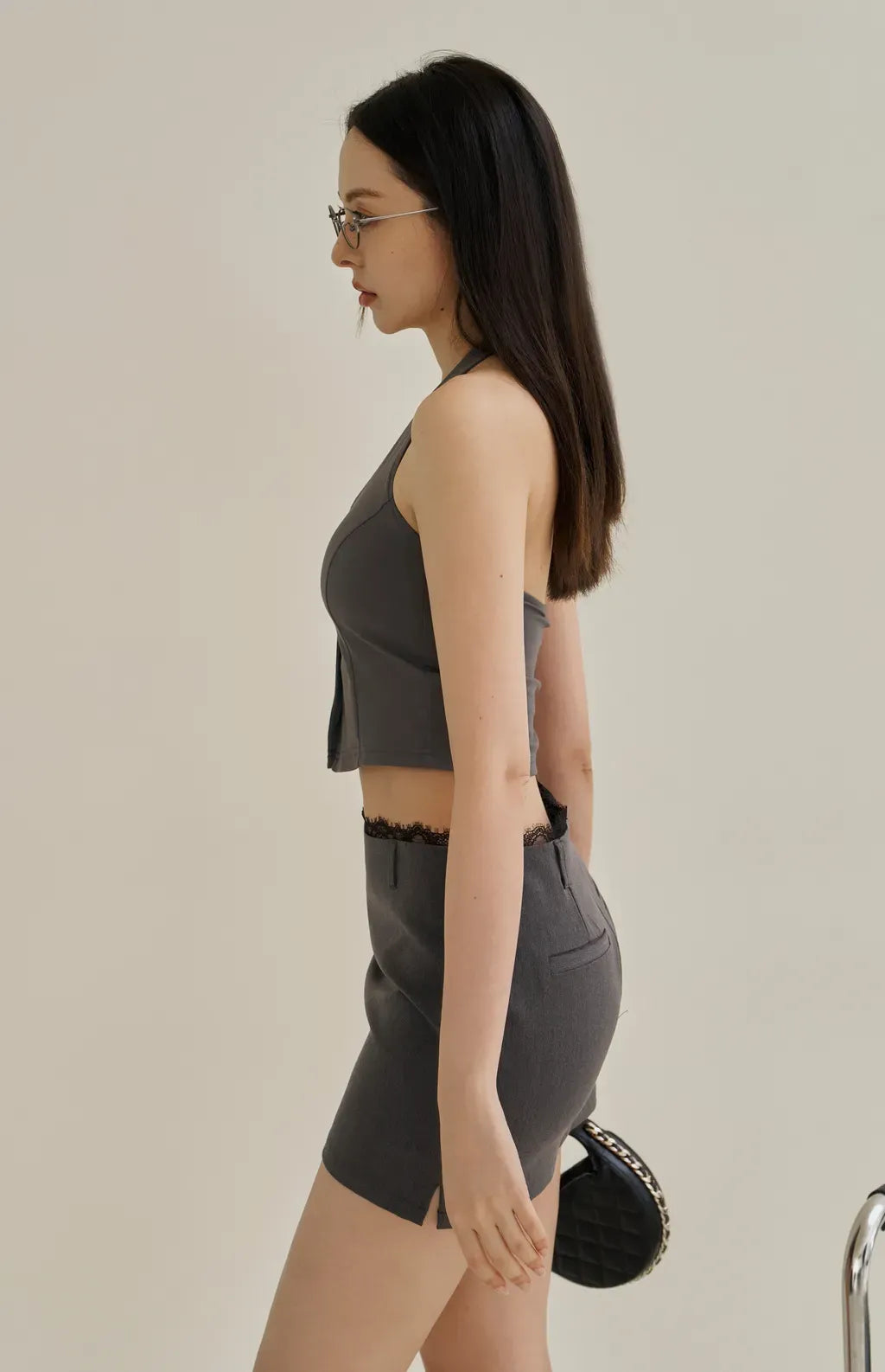 Front Button Suit Corset<br/>西裝馬甲Bra Top