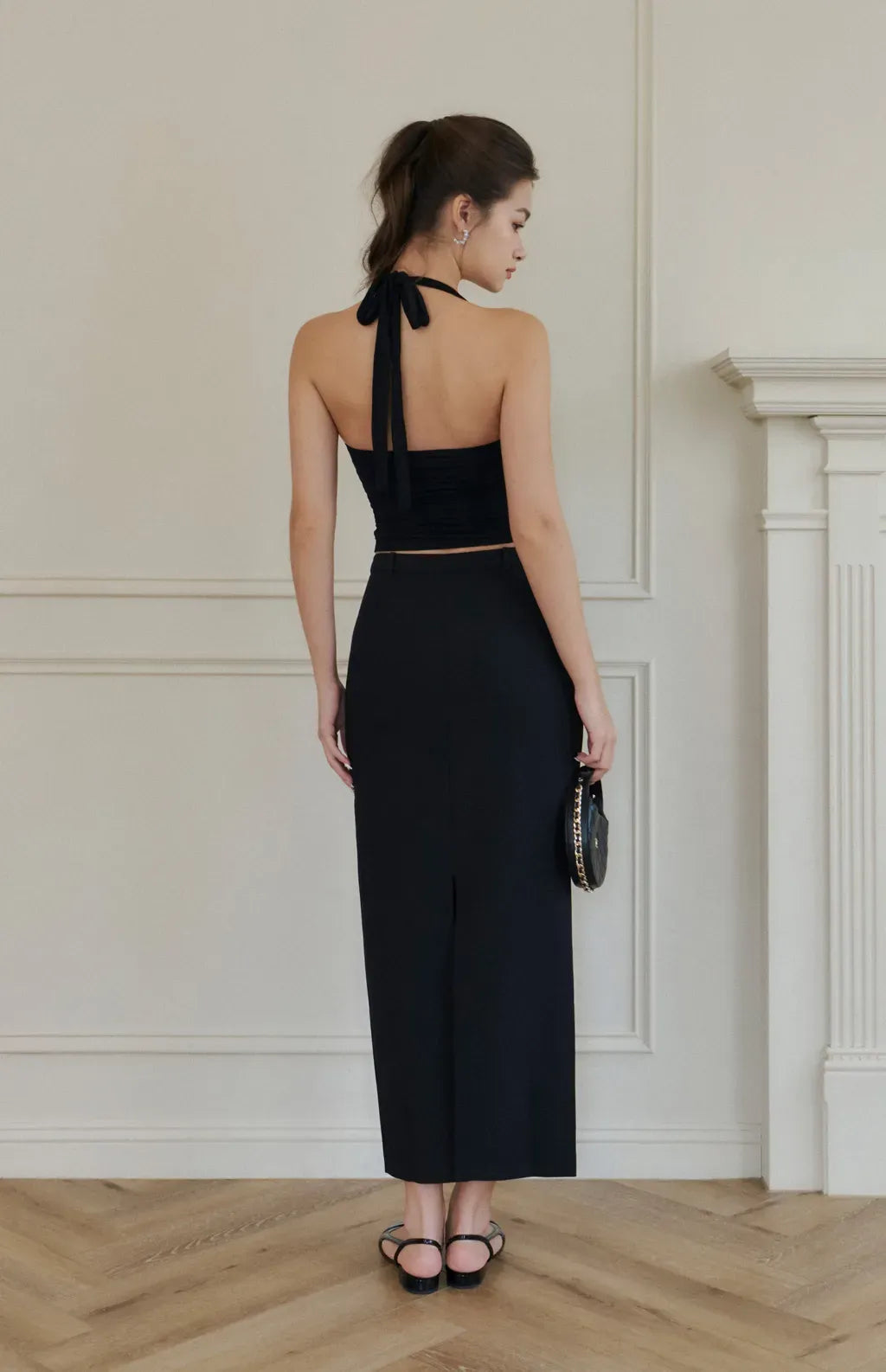 Back Slit Long Tailored Skirt <br/>後開衩西裝長裙