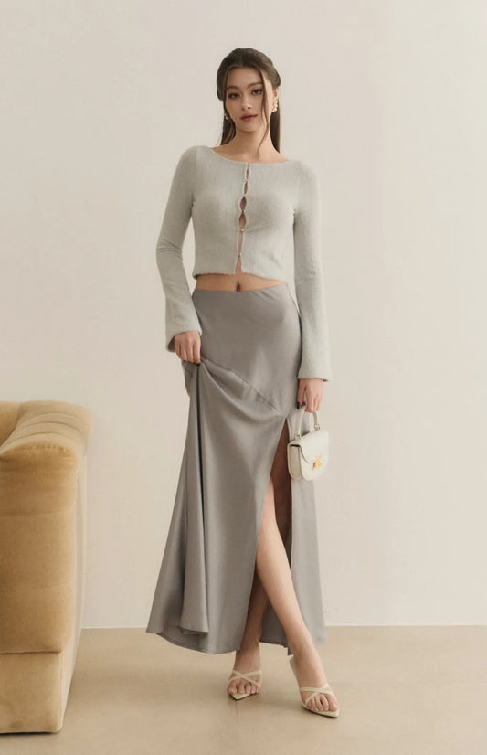 (最後現貨) Fuzzy Boat-Neck Multiway Buttoned Bra Top<br/>毛毛船型領多穿排釦Bra Top