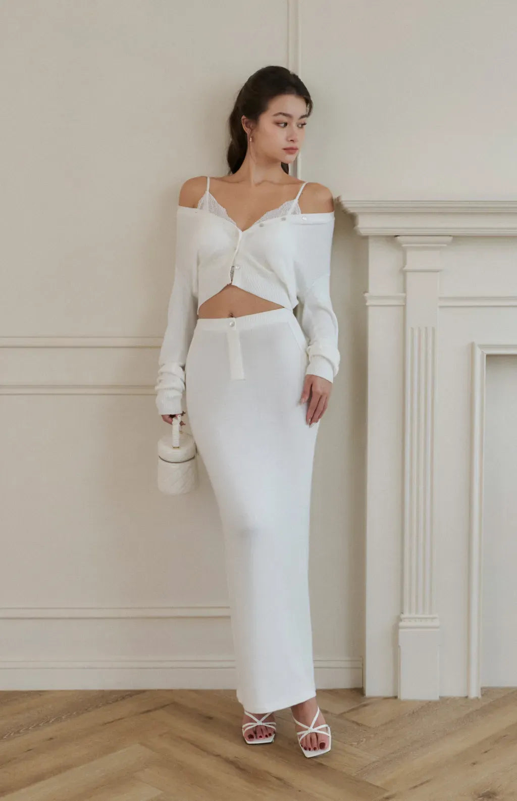 Mercerized Cotton Pencil Long Skirt <br/>絲光針織修身直筒長裙